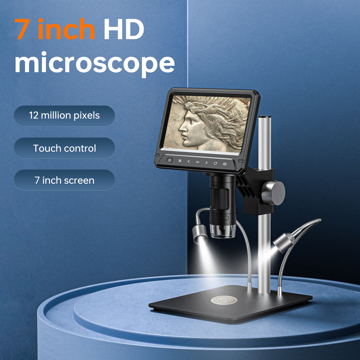 331A 7inch 12MP 1200X microscope