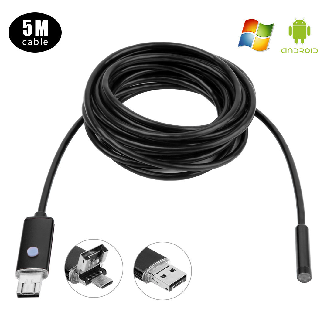 Wholesale usb endoscope camera iphone type c camera endoscope OTG android  phone 5.5 mm endoscope inspection camera From m.