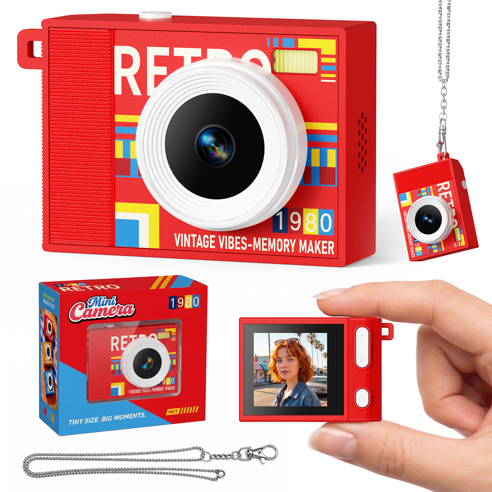 MC1 OEM ODM Retro Camera Toys Pocket Digital Camera Mini Thumb Camera
