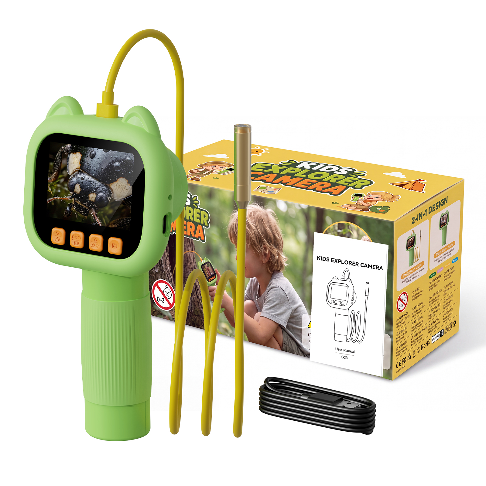 G23 Kids Endoscope and Microscope Camera for Nature Exploration