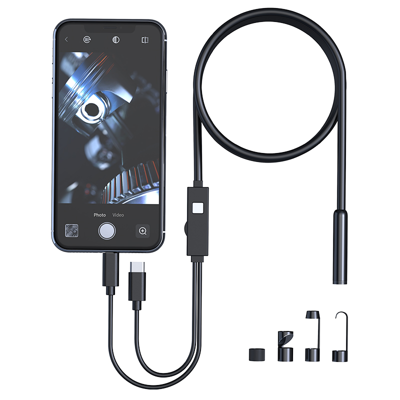 Y101 8mm Spiral Head 3 In 1 Waterproof Digital Endoscope