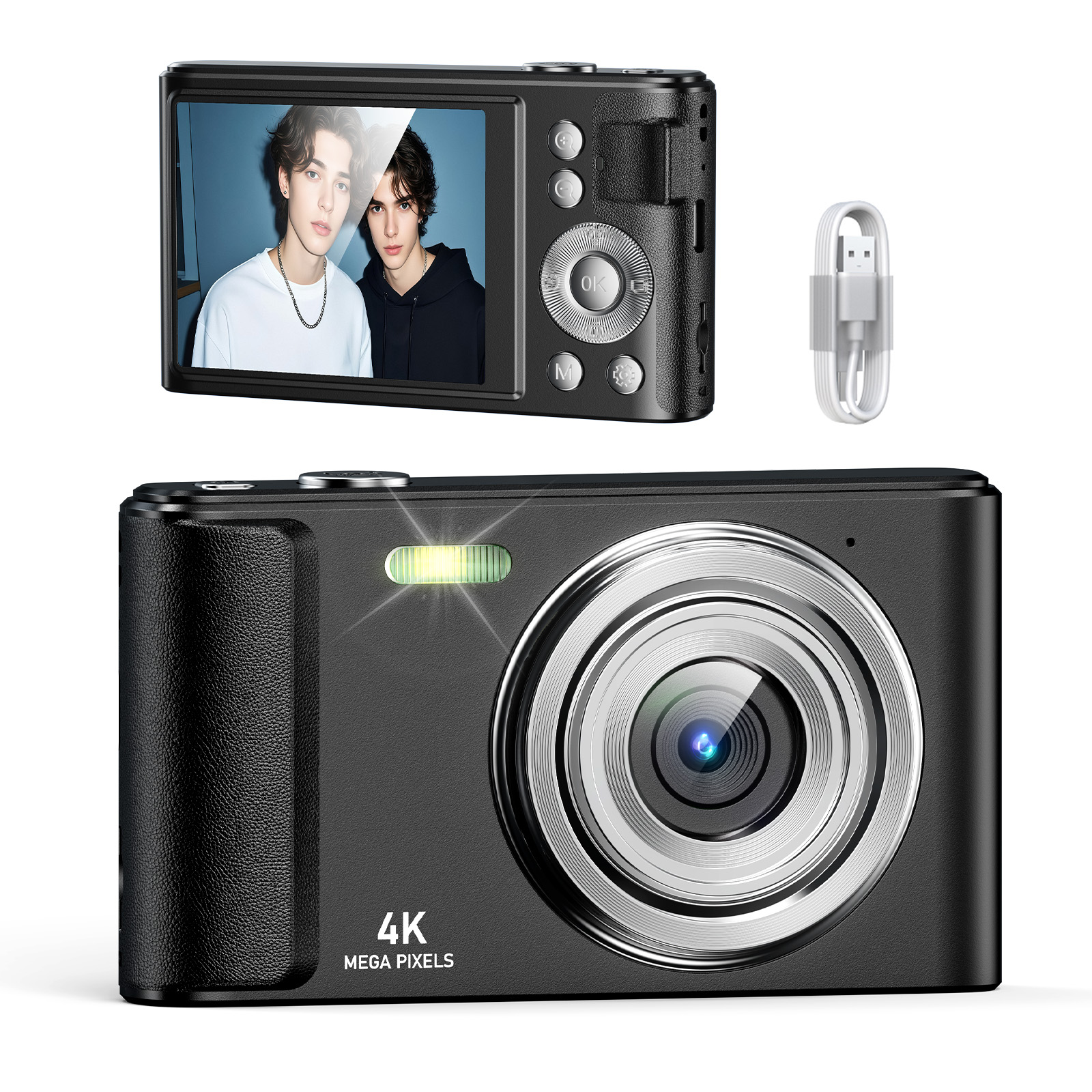 DC05 4K Mini DV Camera Type-C 2.4 LCD Pocket Size Portable CCD 16X Optical Zoom 1000mAh Battery